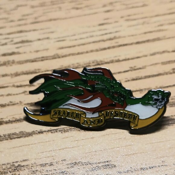 New Search & Destroy Flaming Dragon Tac Pin Flaming Dragon PinDragon Skull Face - Picture 3 of 3